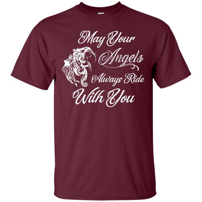 May Your Angels Always Ride With You Best Shirt For Bike Rider Maroon