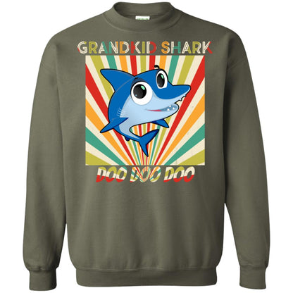 Grandkids Shark Doo Doo Doo Family Shark Gift Shirt Military Green
