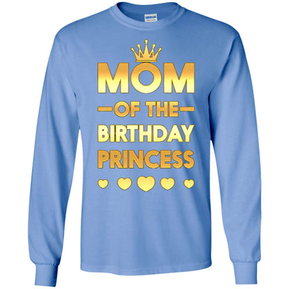 Mom Of The Birthday Princess Family T-shirt Carolina Blue