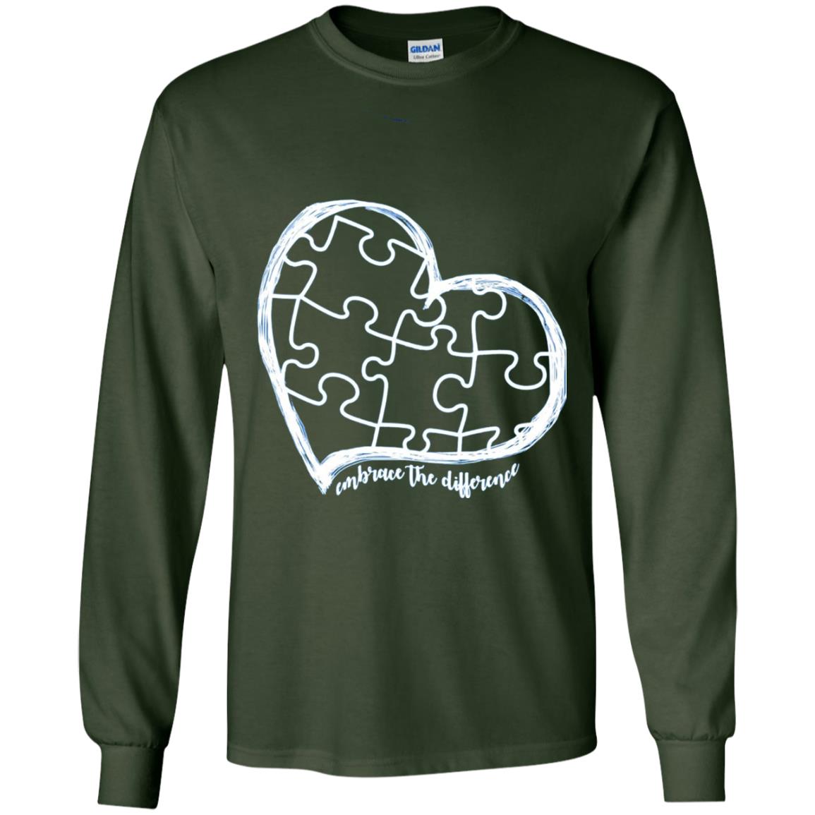 Autism Awareness Shirt Embrace Differences Forest Green
