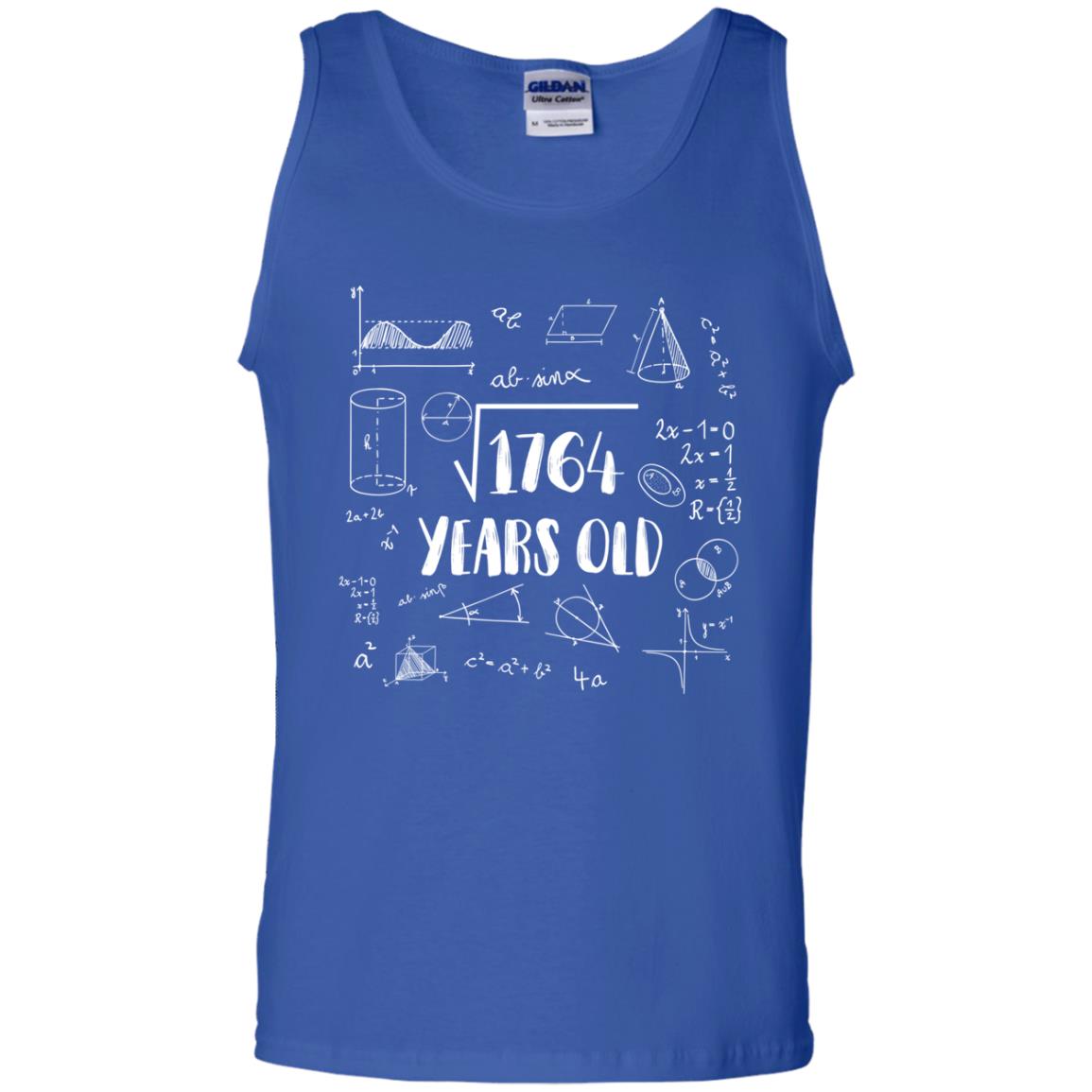 Square Root Of 1764 42nd Birthday 42 Years Old Math T-shirt Royal