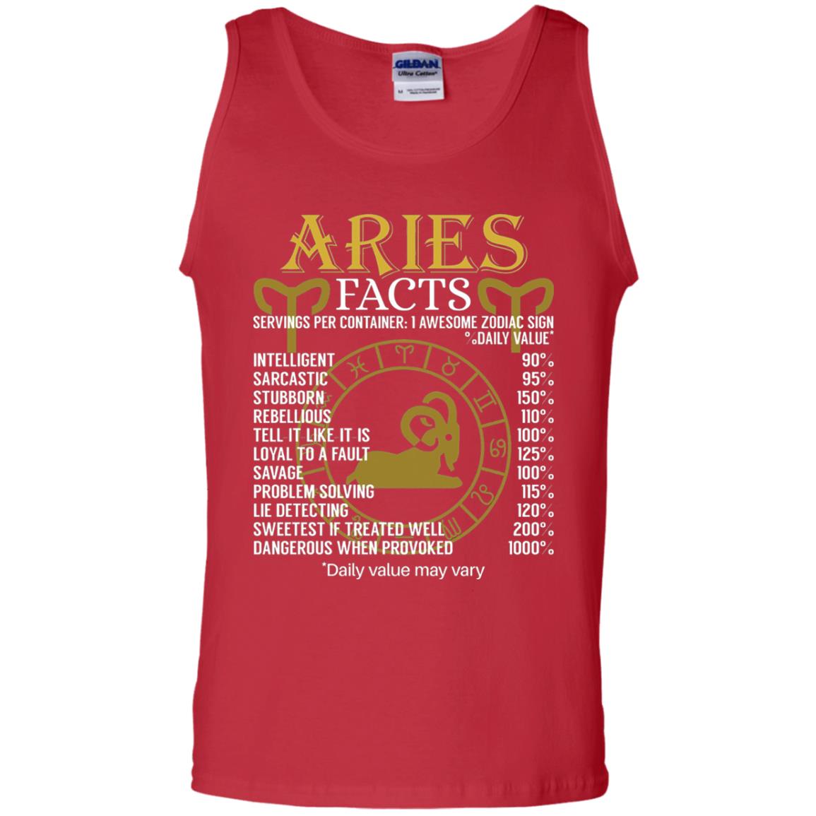 Aries Facts Zodiac Sign T-shirt Red