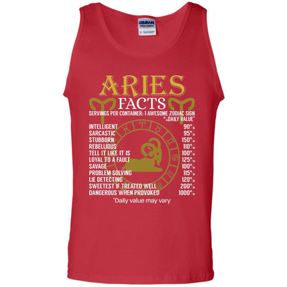 Aries Facts Zodiac Sign T-shirt Red