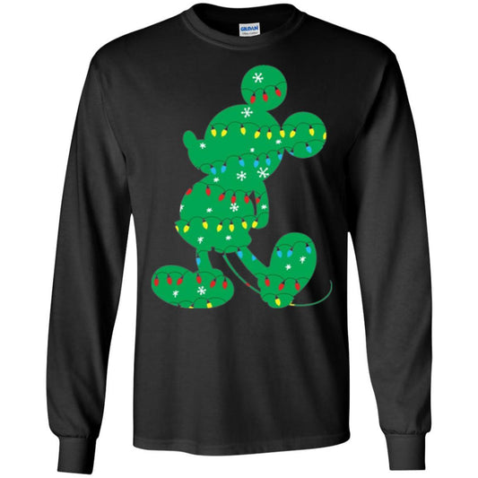 Christmas T-shirt Disney Mickey Mouse Fairy Lights Black