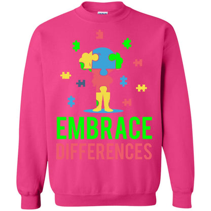 Autism Awareness T-shirt Embrace Differences Heliconia