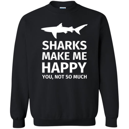 Shark Lover T-shirt Sharks Make Me Happy You Not So Much Black