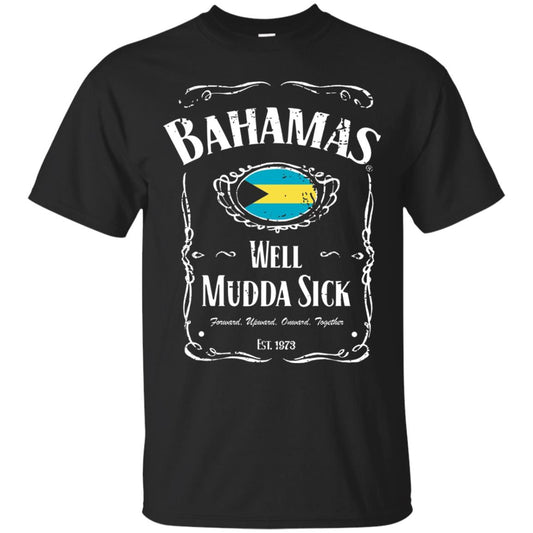 Well Mudda Sick Souvenir Vintage Bahamas Vacation T-shirt Black