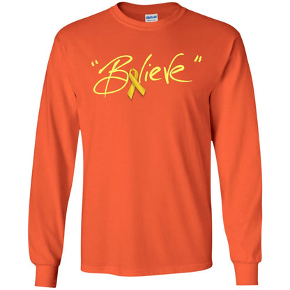 Childhood Cancer Awareness Shirt Gold Ribbon Believe Orange