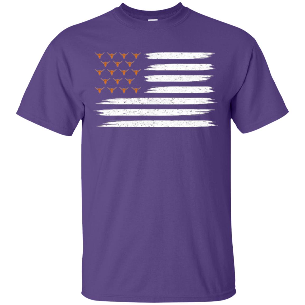 Vintage Texas United Longhorn Flag T-shirt Purple
