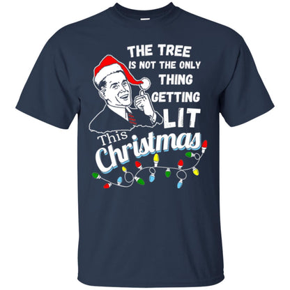 Christmas T-shirt The Tree Isn_t The Only Thing Getting Lit This Christmas Navy