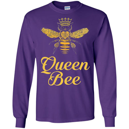 Bee Lover T-shirt Queen Bee Crown T-shirt Purple