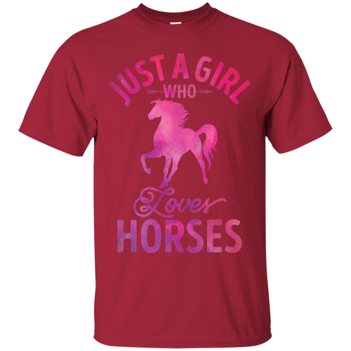 Just A Girl Who Loves Horses T-shirt Watercolor Horse Cardinal