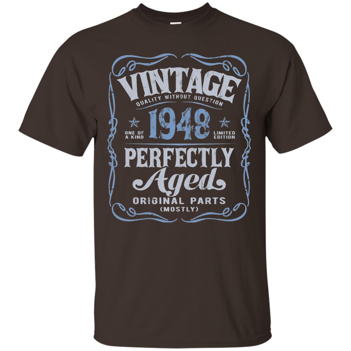 Vintage Made In 1948 70th Birthday Shirt Dark Chocolate