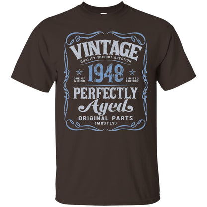 Vintage Made In 1948 70th Birthday Shirt Dark Chocolate