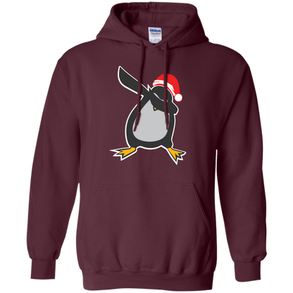 Christmas T-Shirt Dabbing Penguin Maroon