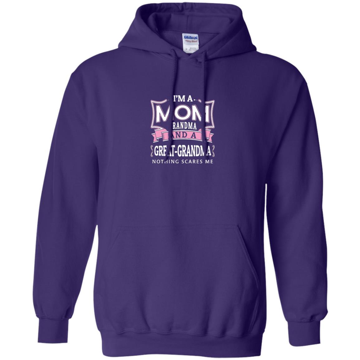 Nana T-shirt Nothing Scares Me I'm Mom Grandma Purple