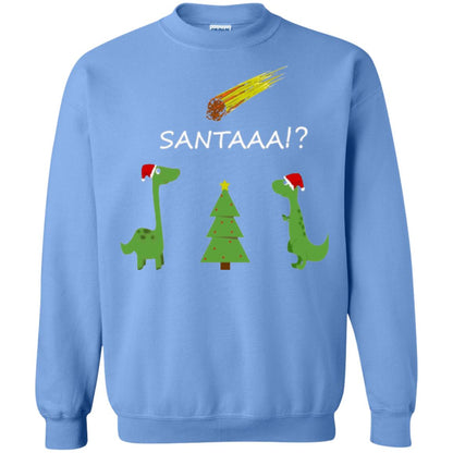 Christmas T-shirt Funny Dinosaus Santaaa Carolina Blue
