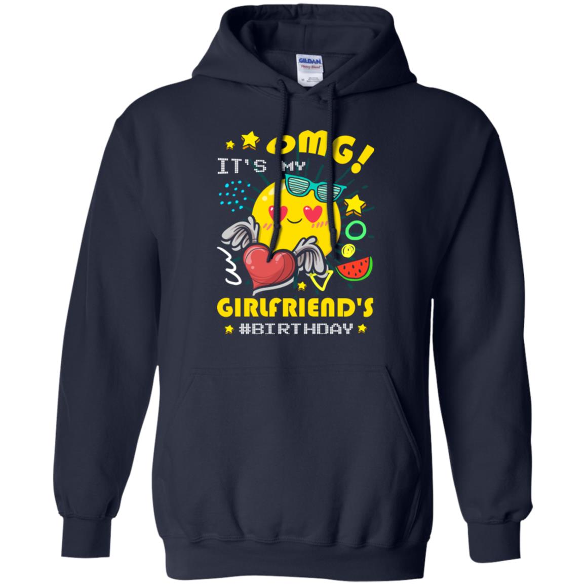 Boyfriend T-shirt Omg It's My Girlfriend's #birthday Navy
