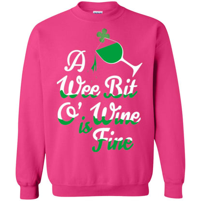 A Wee Bit O_ Wine Is Fine St. Patrick_s Day T-shirt Heliconia