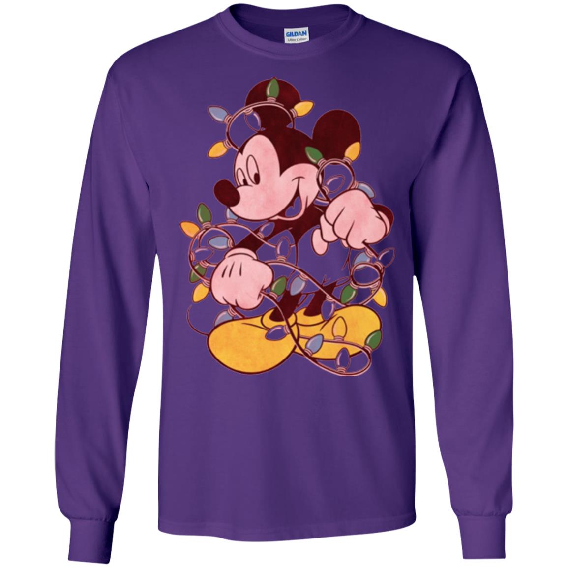Christmas Lights T-shirt Disney Mickey Mouse Purple