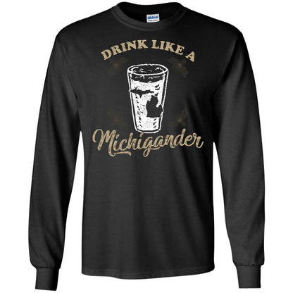 Drink Like Michigander Shirt Black