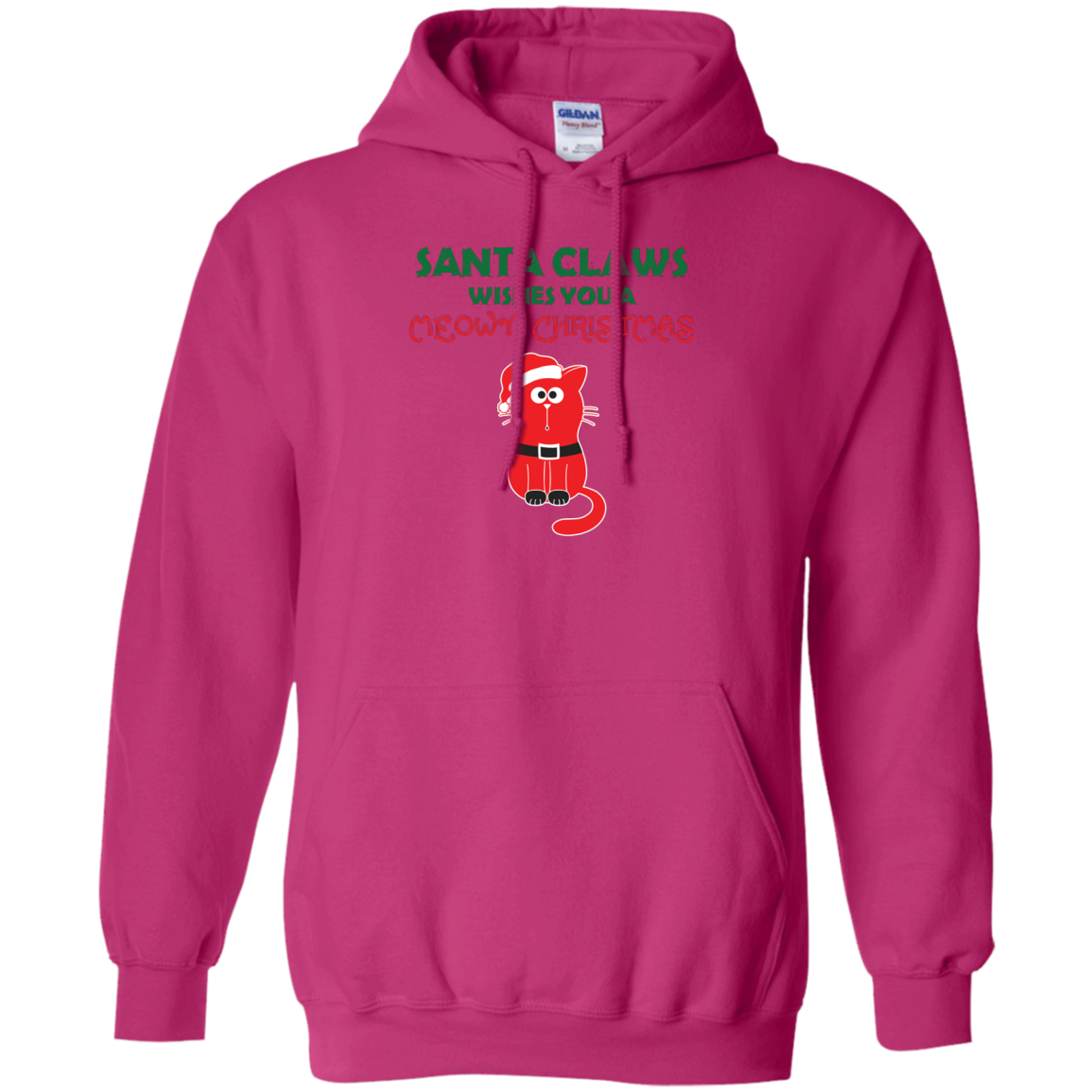 Christmas T-shirt Santa Claws Wishes You A Meowy Christmas Heliconia