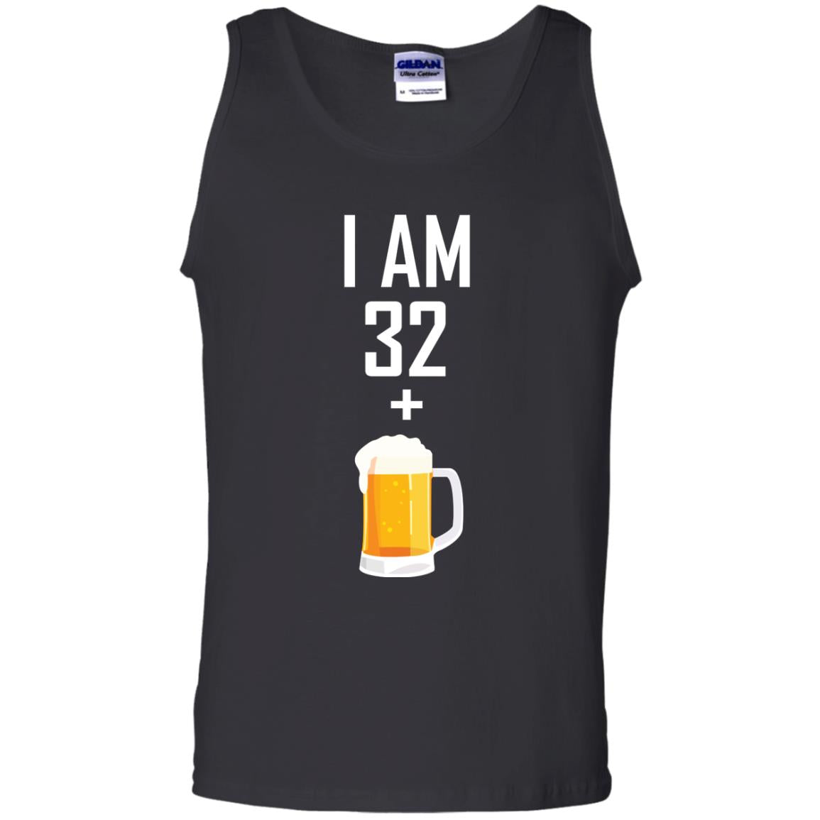 I Am 32 Plus 1 Beer 33th Birthday T-shirt Black