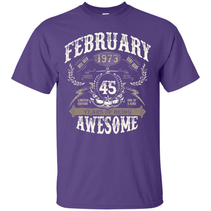February 1973 45 Years Of Being Awesome T-shirt 45 Years Old Purple