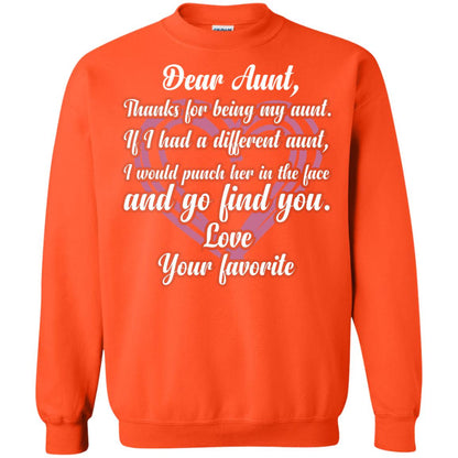 Dear Aunt Thank For Being My Aunt Family T-shirt Orange