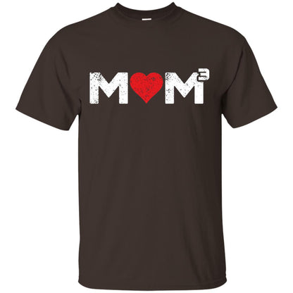 Mom3 Cubed Mother_s Day Mommy T-shirt Dark Chocolate
