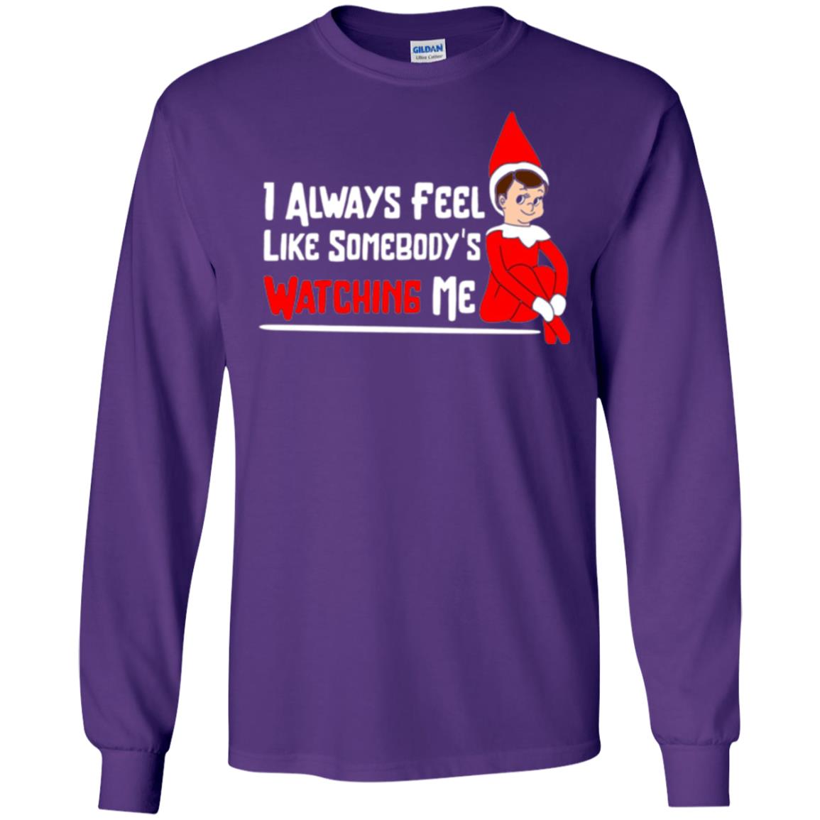 Christmas T-shirt I Alway Feel Like Somebody_s Watching Me Purple