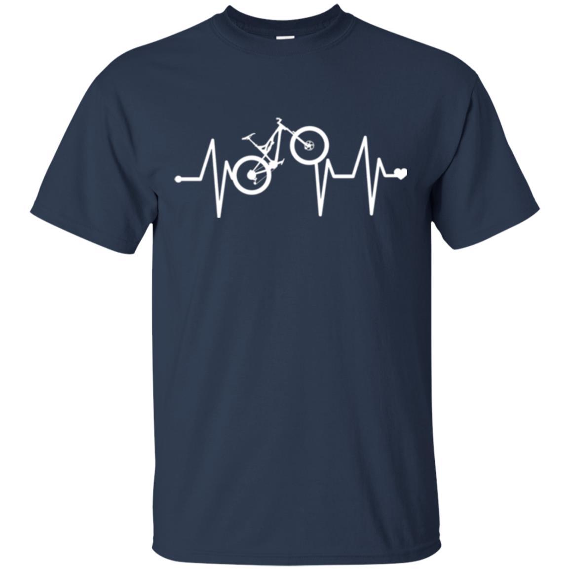 Mtb T-shirt Mountain Bike Heartbeat T-shirt Navy