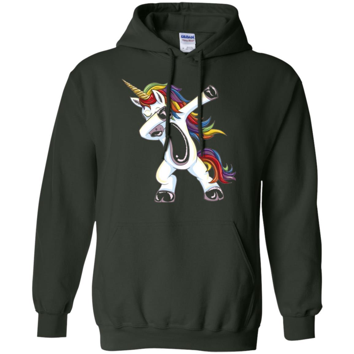 Funny Unicorn T-shirt Dabbing Unicorn T-shirt Forest Green