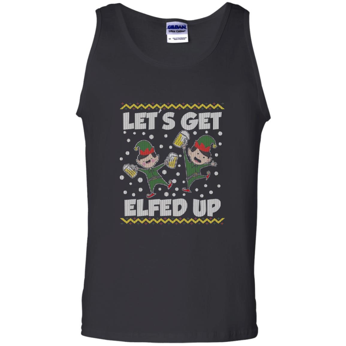 Christmas T-shirt Let's Get Elfed Up Black