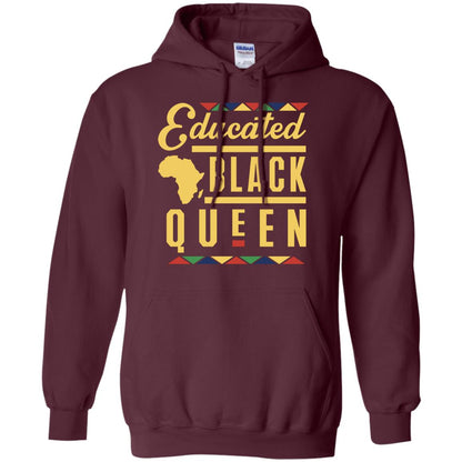 African American T-shirt Educated Black Queen Maroon