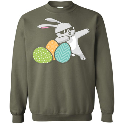 Easter Bunny Dabbing Gift Shirt For Dabbing Lover Military Green