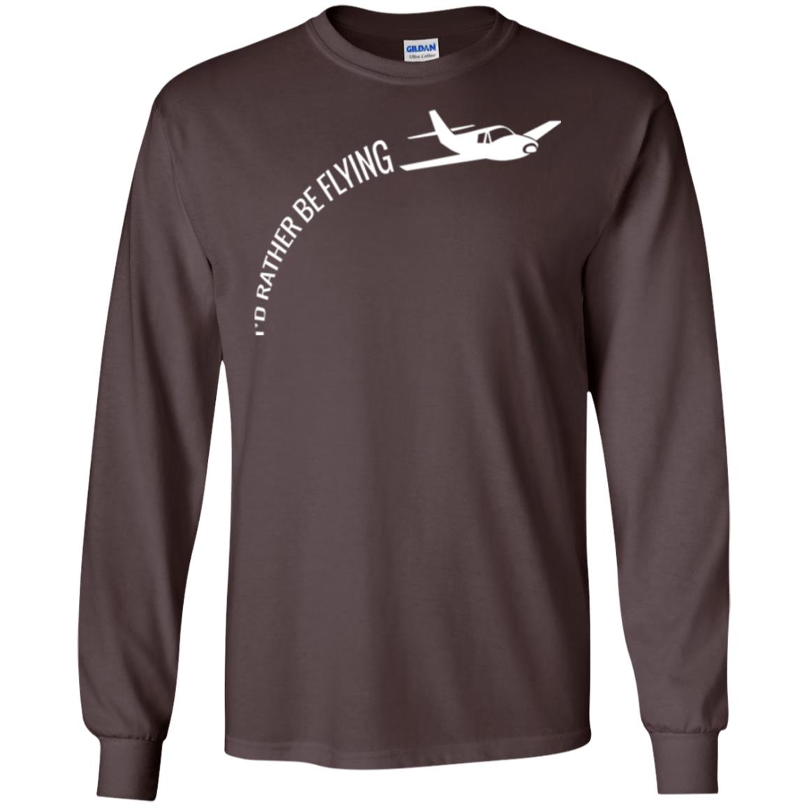 Airplane Pilot T-shirt I_d Rather Be Flying Dark Chocolate