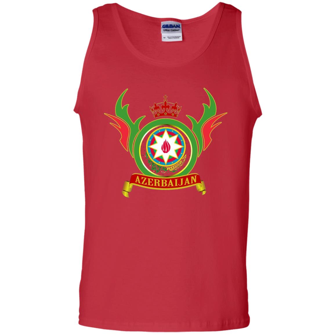 Azerbaijan Arms Coat Flag T-shirt Red