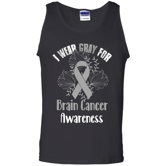 I Wear Gray For Brain Cancer Awareness T-shirt Black