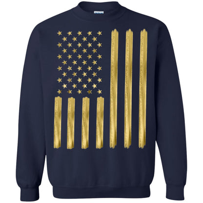 Faux Gold Paint American Flag T-shirt Navy