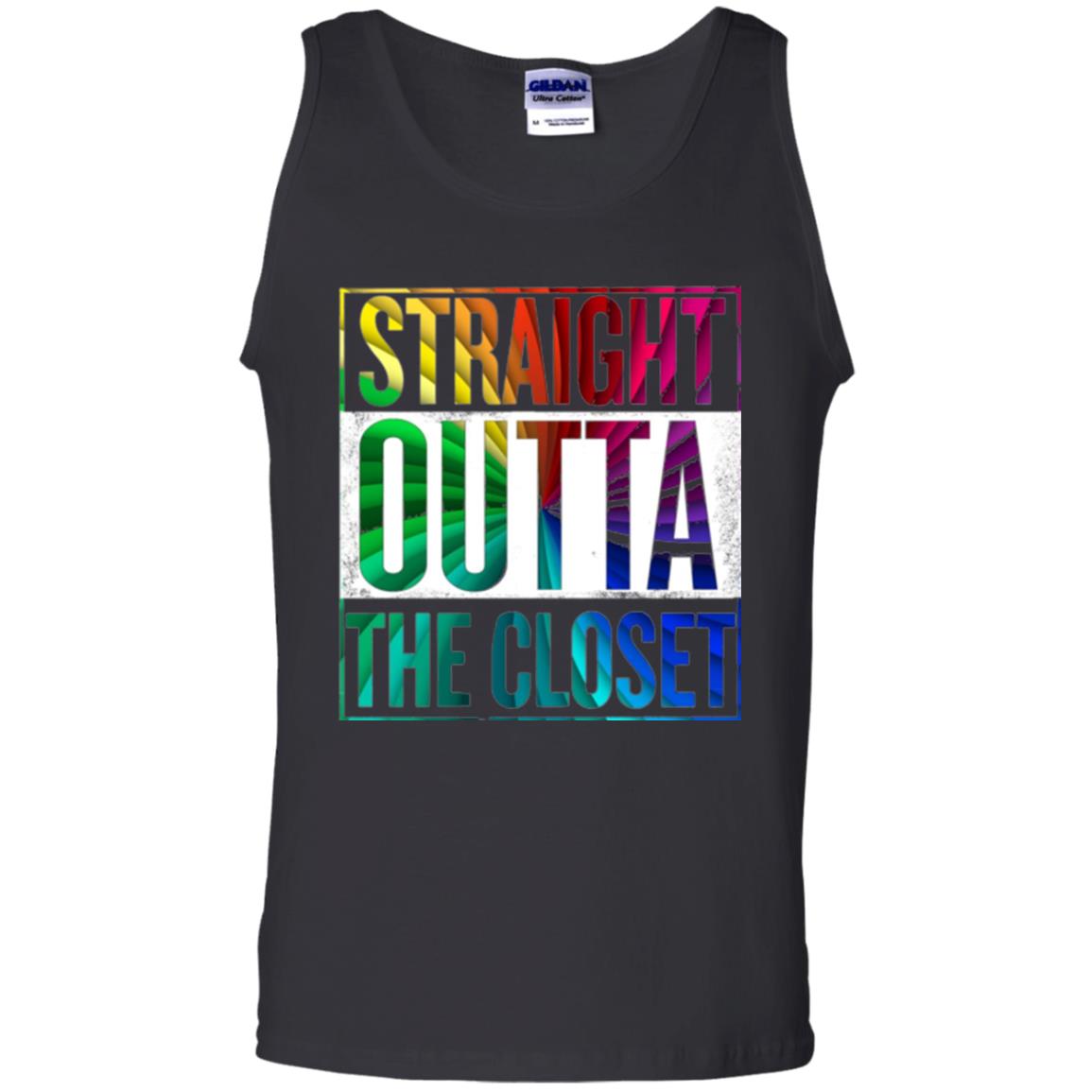 Gay Pride Lgbt T-shirt Straight Outta The Closet Black