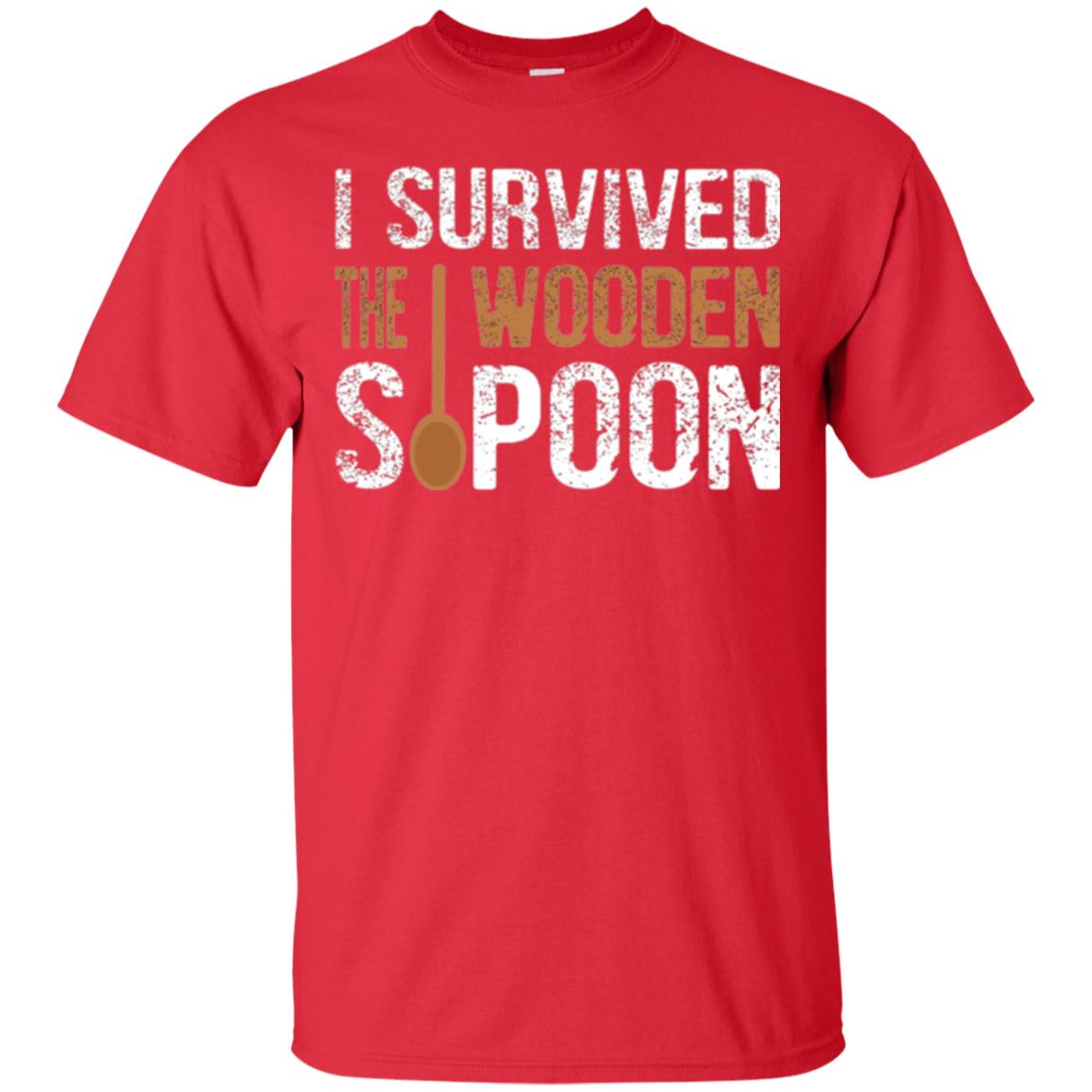 Spoon T-shirt I Survived The Wooden Spoon Red