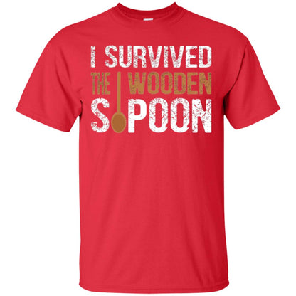Spoon T-shirt I Survived The Wooden Spoon Red