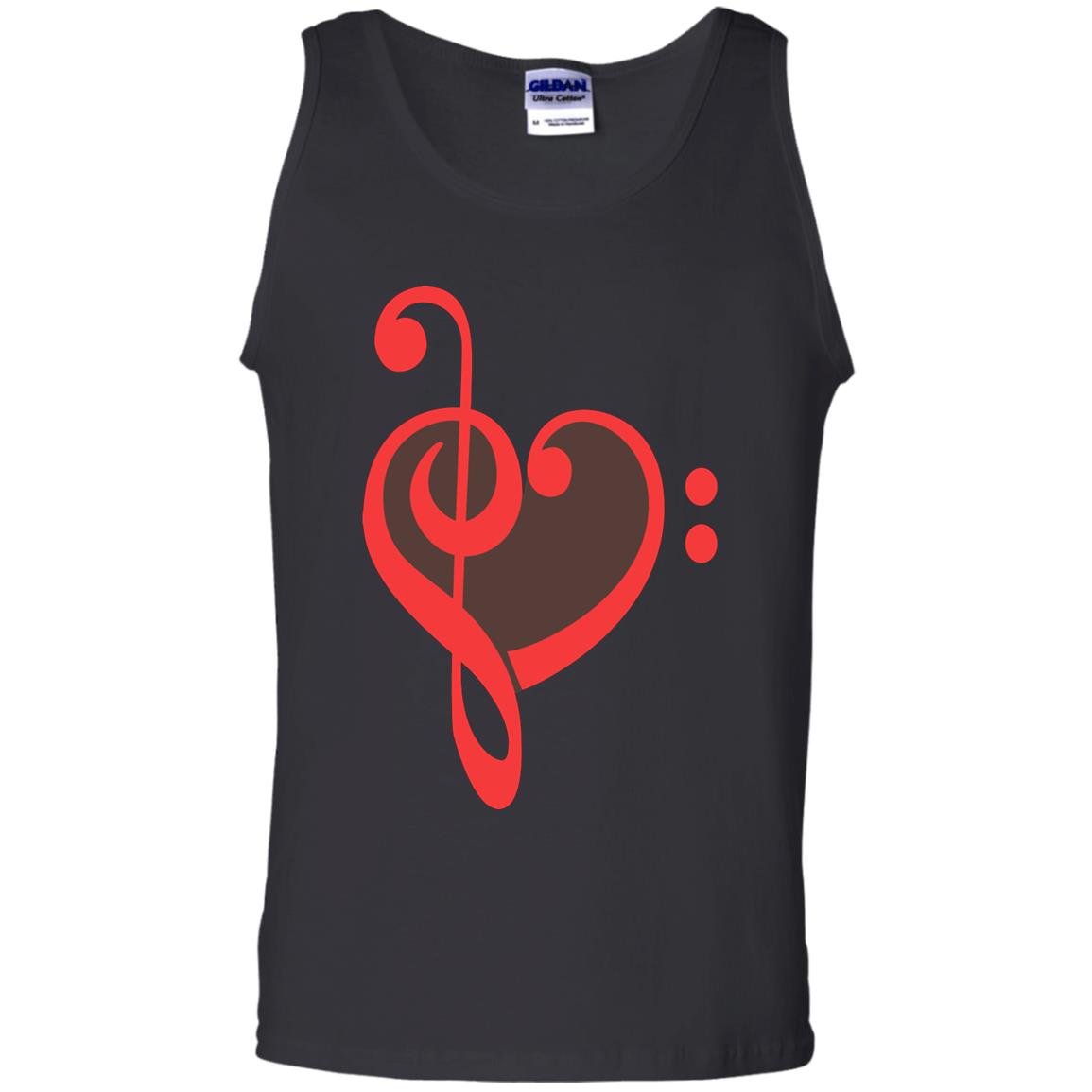 Heart Bass Clef Heart Music Lovers Shirt Black