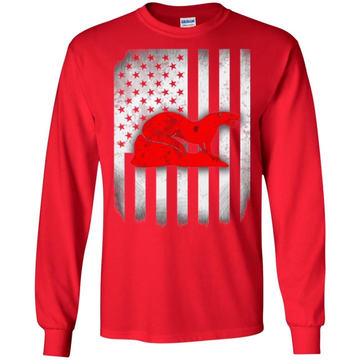 Mongoose Flag Of United States T-shirt Red