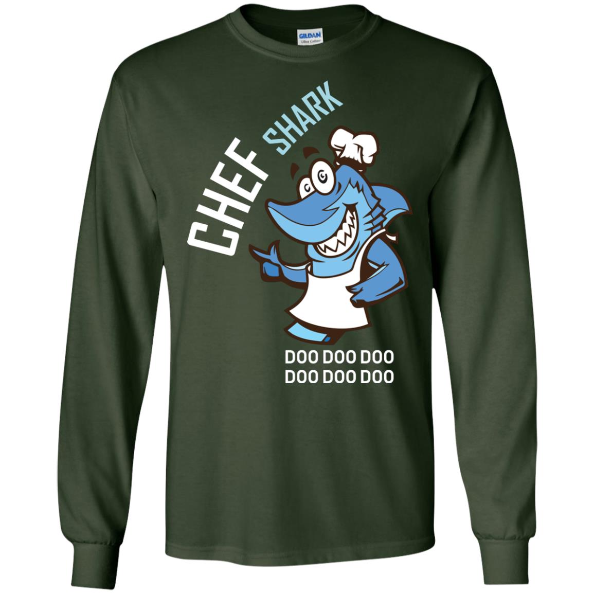 Chef Shark Doo Doo Doo Shirt For Cooker Forest Green