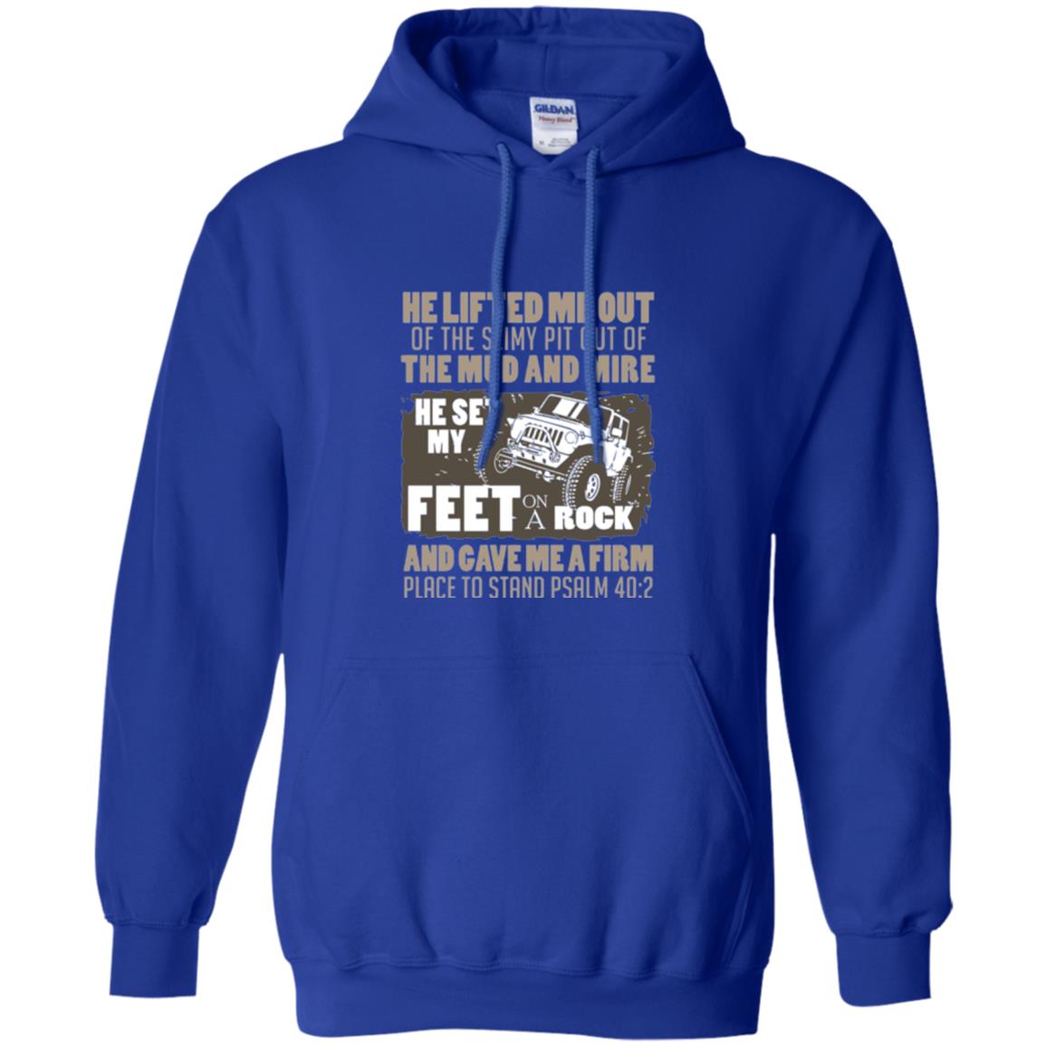 Christian T-shirt He Set My Feet On A Rock He Is My Jeep Royal