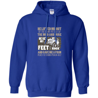 Christian T-shirt He Set My Feet On A Rock He Is My Jeep Royal