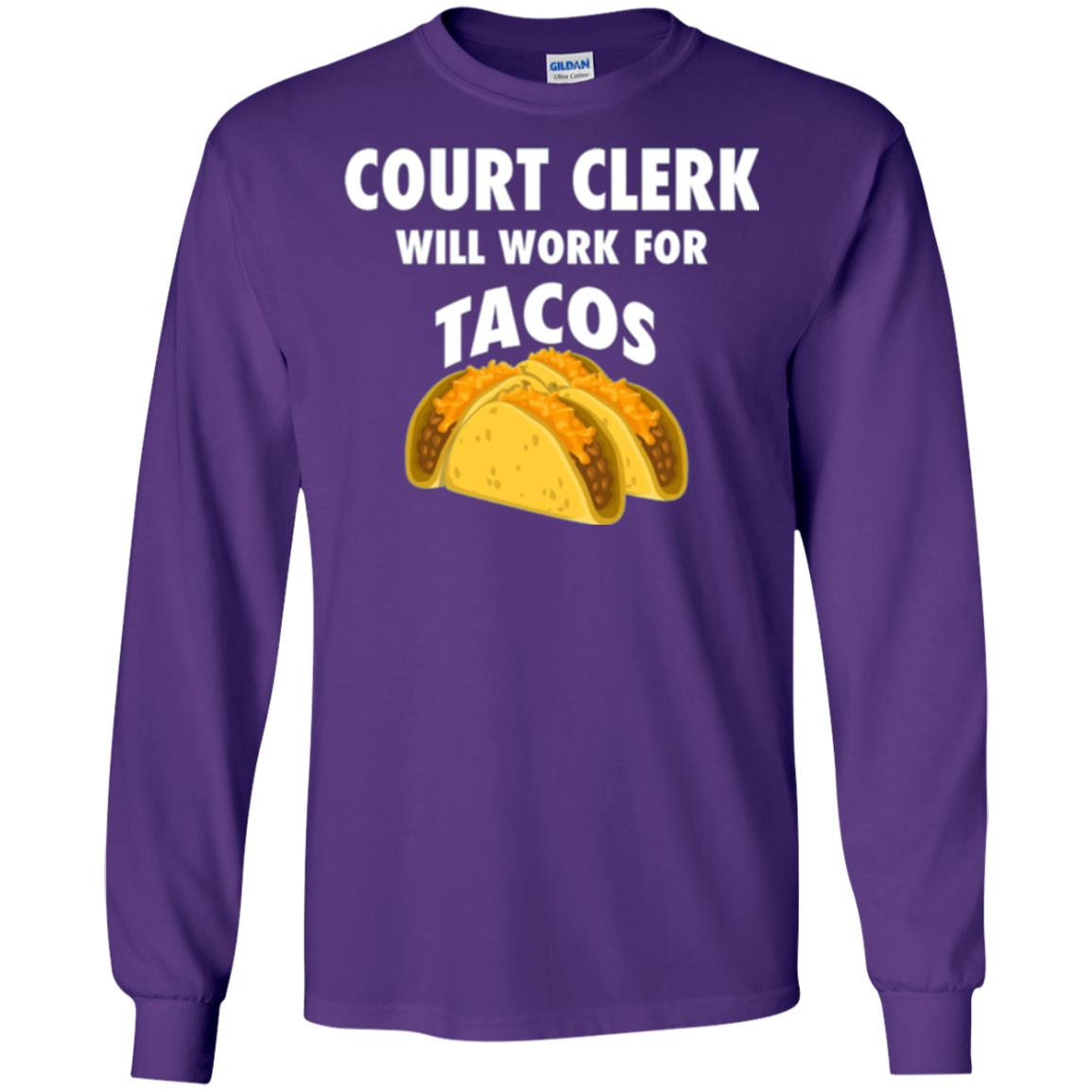 Court Clerk Will Work For Tacos T-shirt Purple