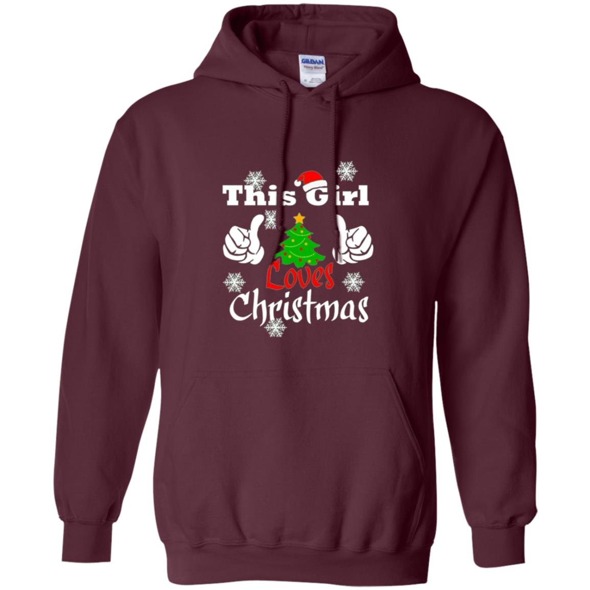 Funny Christmas This Girl Loves Christmas T-shirt Maroon
